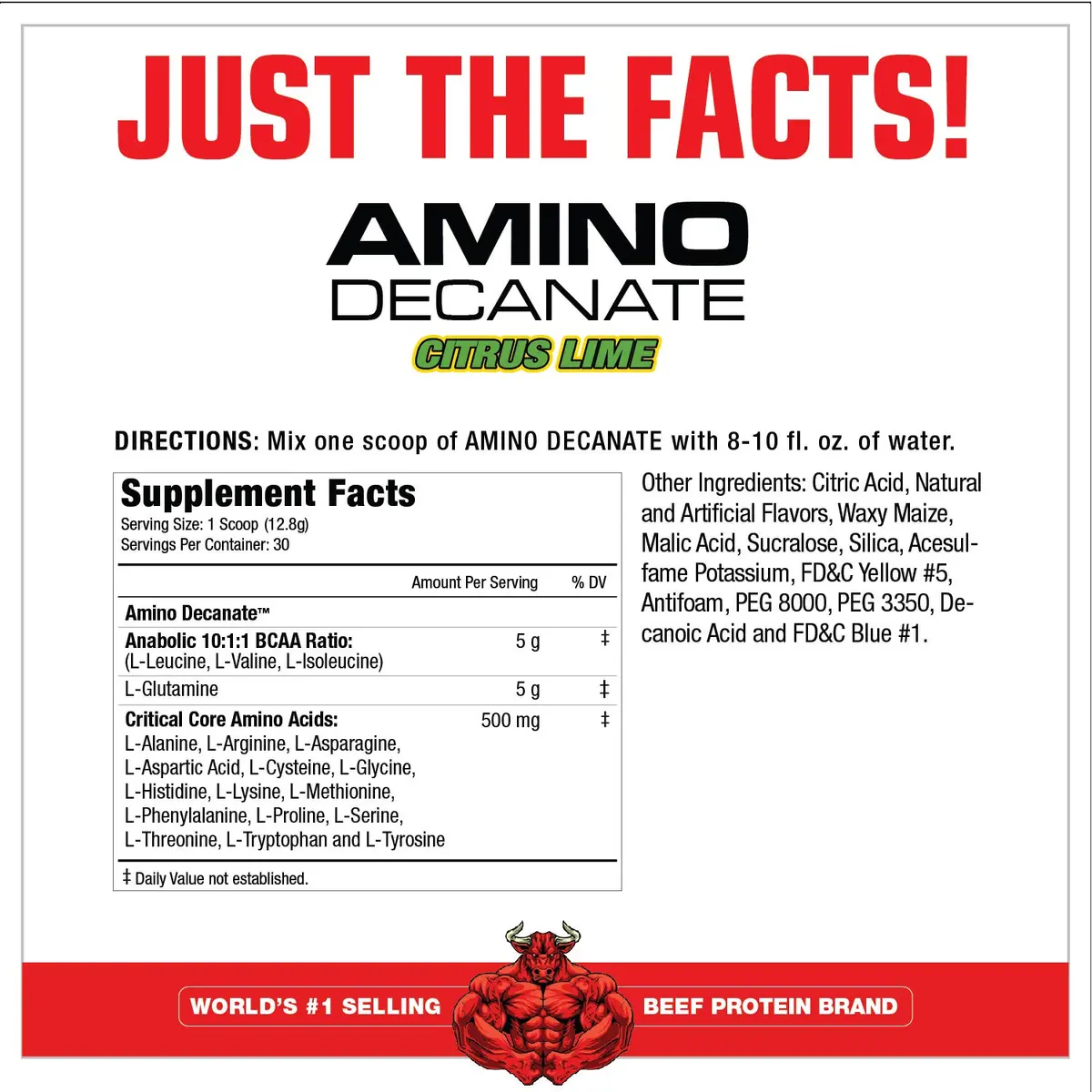 MuscleMeds Amino Decanate Citrus Lime 13.5 oz (384g) | Full Spectrum Amino Acid Complex for Muscle Recovery - view 2