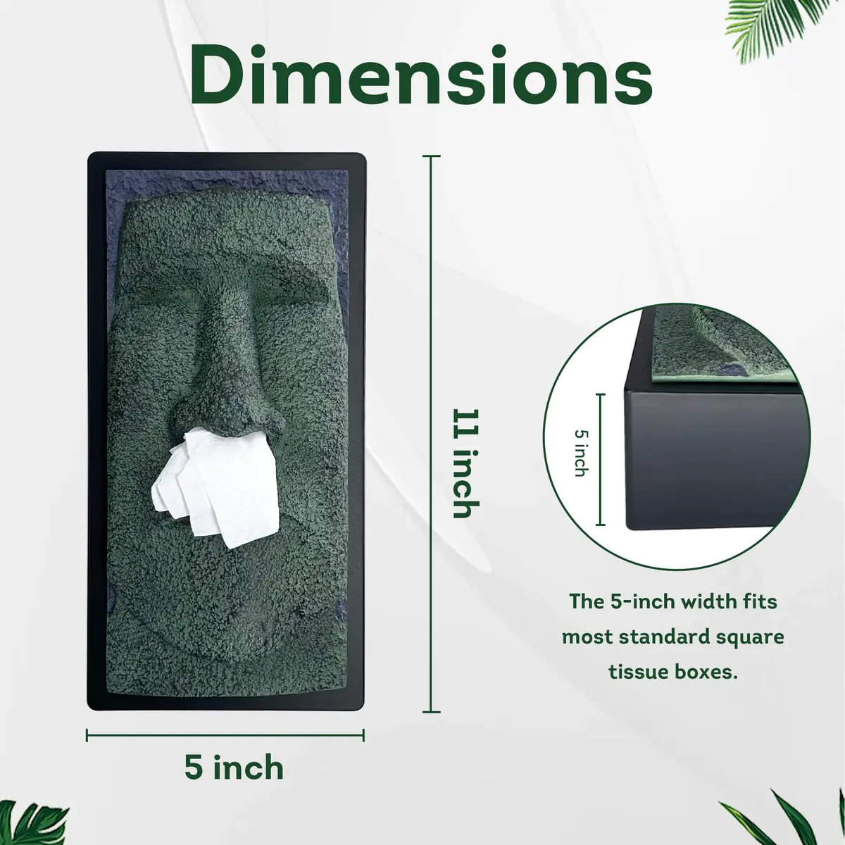 Lily's Home Tiki Head Tissue Box Cover 11"H x 5"W x 5"L | Decorative Resin Organizer for Bathrooms & Countertops - view 2