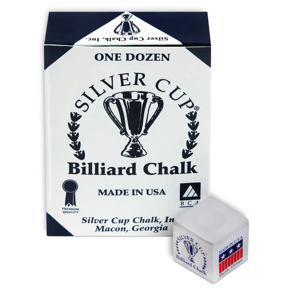 Sterling Gaming Silver Cup Chalk White 12-Piece Box | Premium Billiard Chalk for Accurate Shots - view 3