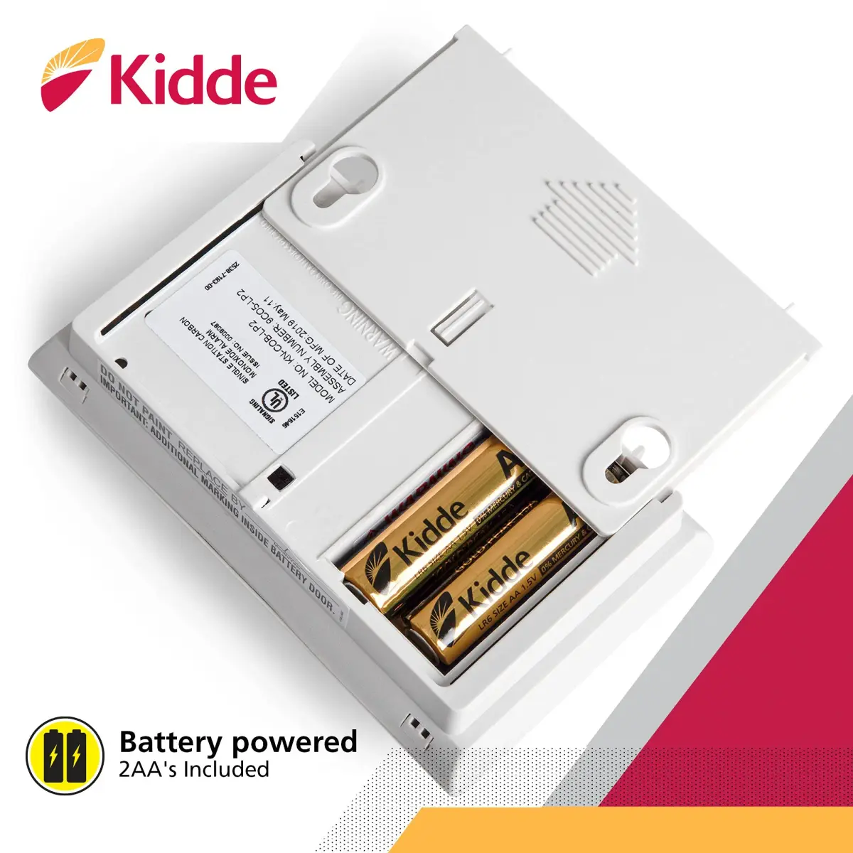 Kidde Battery Powered Carbon Monoxide Detector with LEDs & Test-Reset Button | Portable CO Alarm - view 4