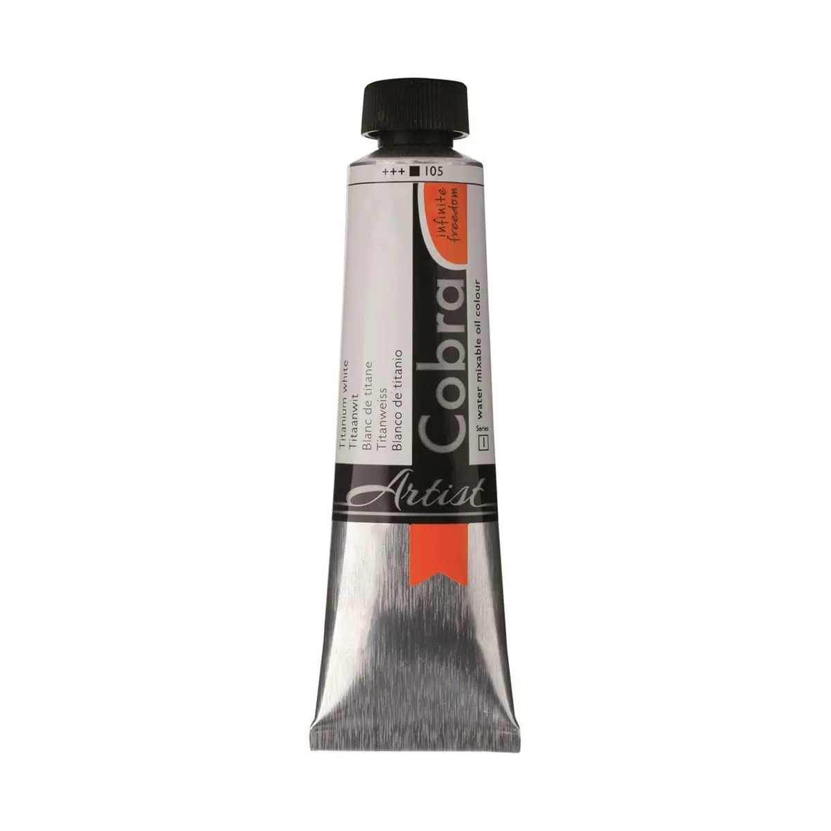 Cobra Artist Oil Paint Tube, Titanium White 105, 40 mL | Water Mixable, Artist-Grade Oil Paint - main product image