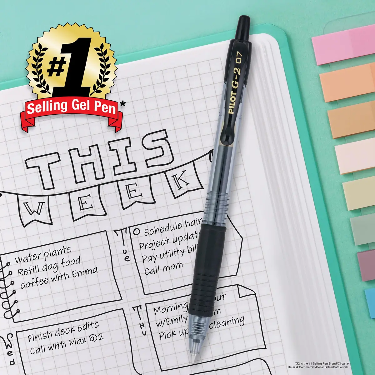 PILOT G2 Premium Retractable Gel Pens, Fine Point 0.7mm, Assorted Fashion Colors, 4-Pack (18.29 cm x 1.39 cm x 8.89 cm) - view 8