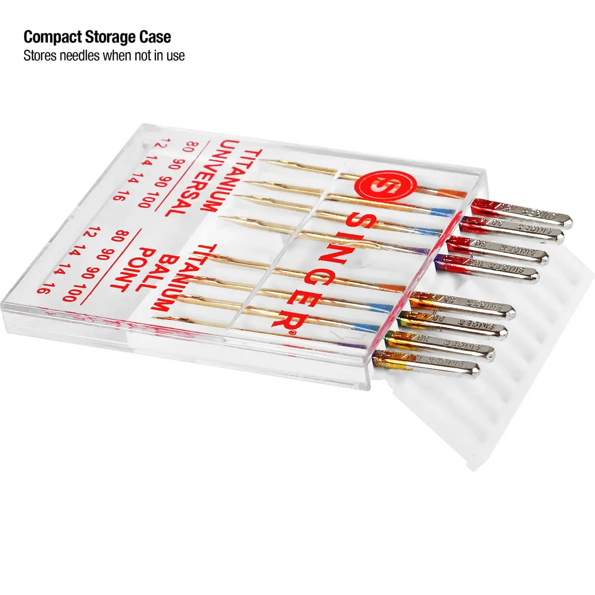 SINGER Titanium Universal Sewing Machine Needles Combo Pack, 8-Count (80/12, 90/14, 100/16) | Durable Needles for Knit & Woven Fabrics - view 3