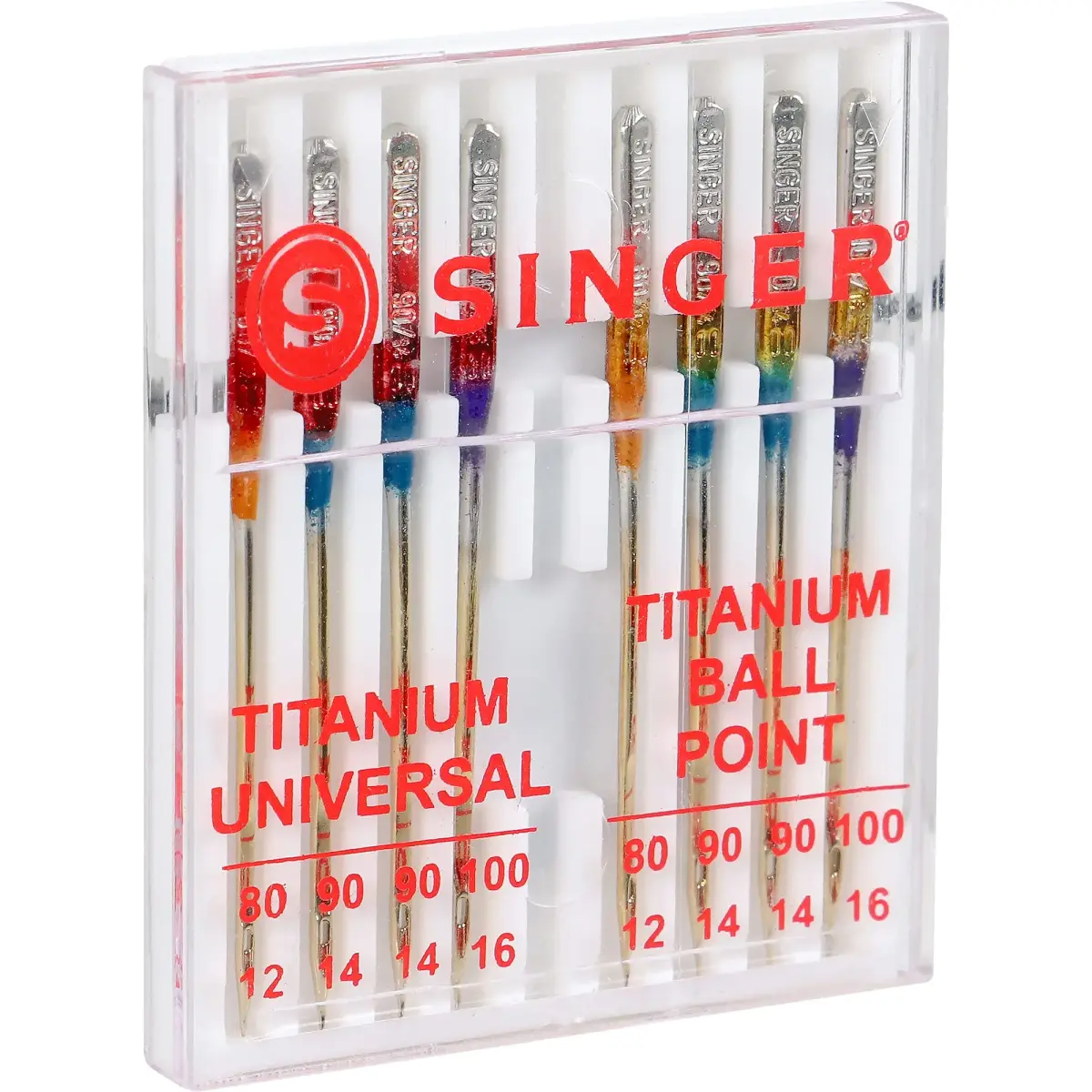 SINGER Titanium Universal Sewing Machine Needles Combo Pack, 8-Count (80/12, 90/14, 100/16) | Durable Needles for Knit & Woven Fabrics - view 4
