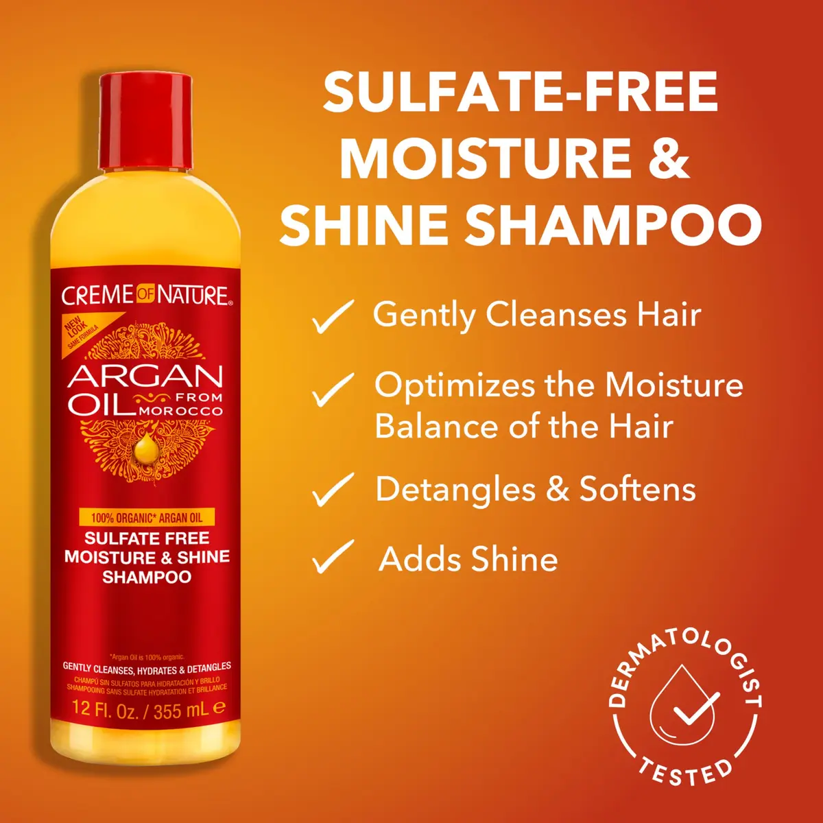Creme of Nature Sulfate-Free Moisture & Shine Shampoo 355ml (12 fl oz) | Hydrates & Detangles - view 4