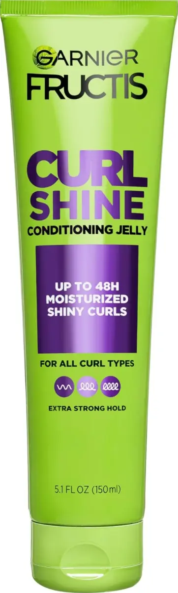 Garnier Fructis Curl Shine Conditioning Hair Gel, Frizz Control for Curly, Wavy, and Coily Hair, Extra Strong Hold for Up to 48 HRs of Bouncy, Moisturized Curls, 145ml (5.1 Fl Oz) - main product image