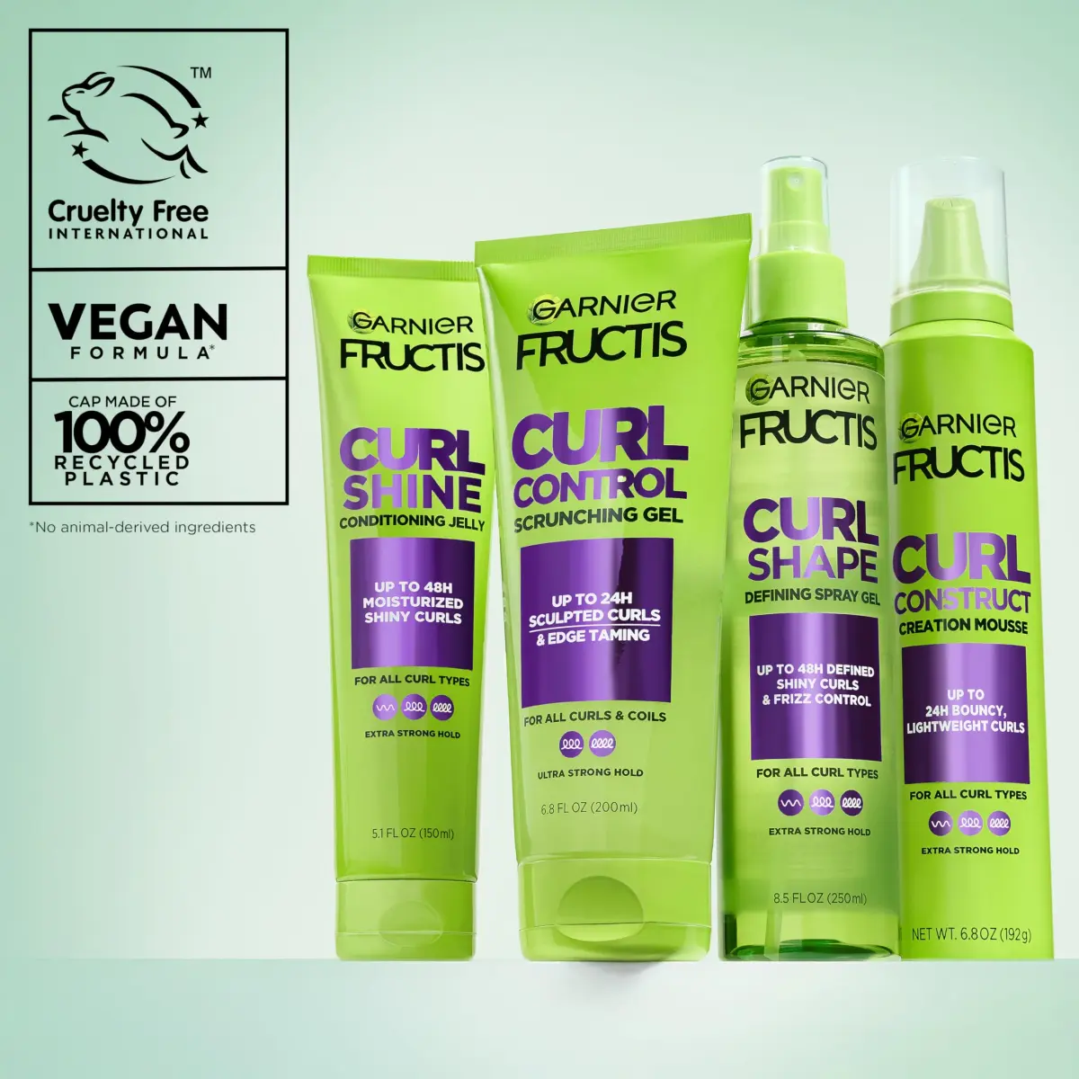 Garnier Fructis Curl Shine Conditioning Hair Gel, Frizz Control for Curly, Wavy, and Coily Hair, Extra Strong Hold for Up to 48 HRs of Bouncy, Moisturized Curls, 145ml (5.1 Fl Oz) - view 9
