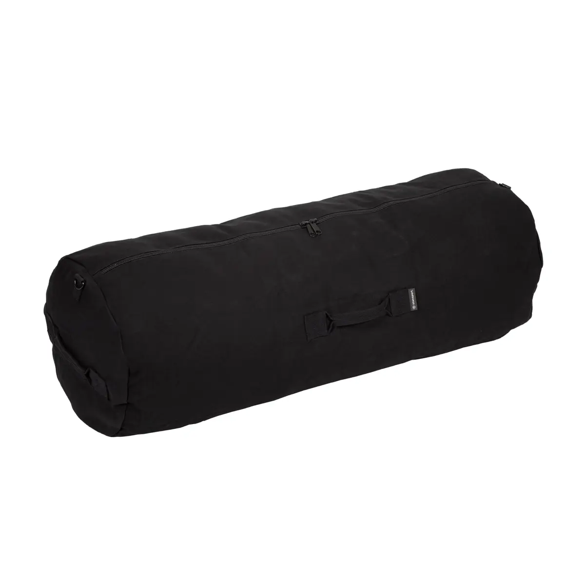 Stansport Zippered Canvas Deluxe Duffel Bag - Black (1237) | Heavy-Duty 22 oz. Cotton Canvas for Active Travel - main product image