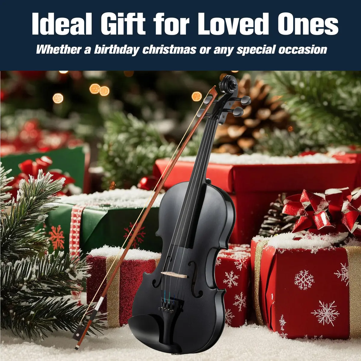 Mendini by Cecilio Violin 4/4 Full Size Kit | Hand Carved Acoustic Solid Wood for Beginners - view 8