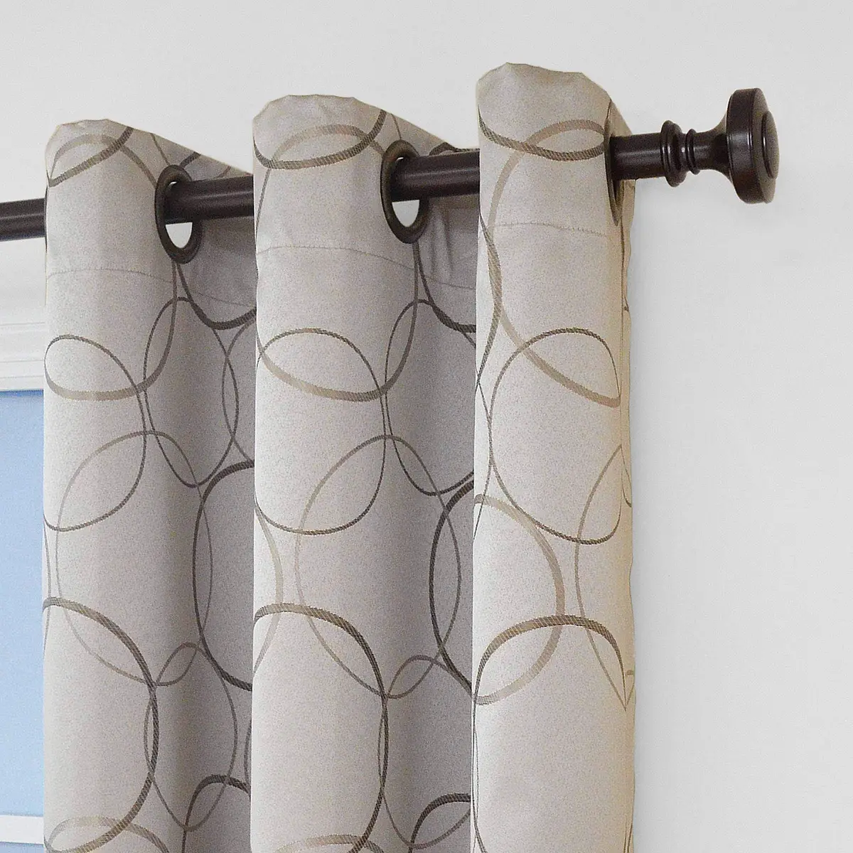 ECLIPSE Meridian Blackout Thermal Grommet Window Curtain 42 in x 84 in Linen | Modern Noise & Light Blocker - view 3