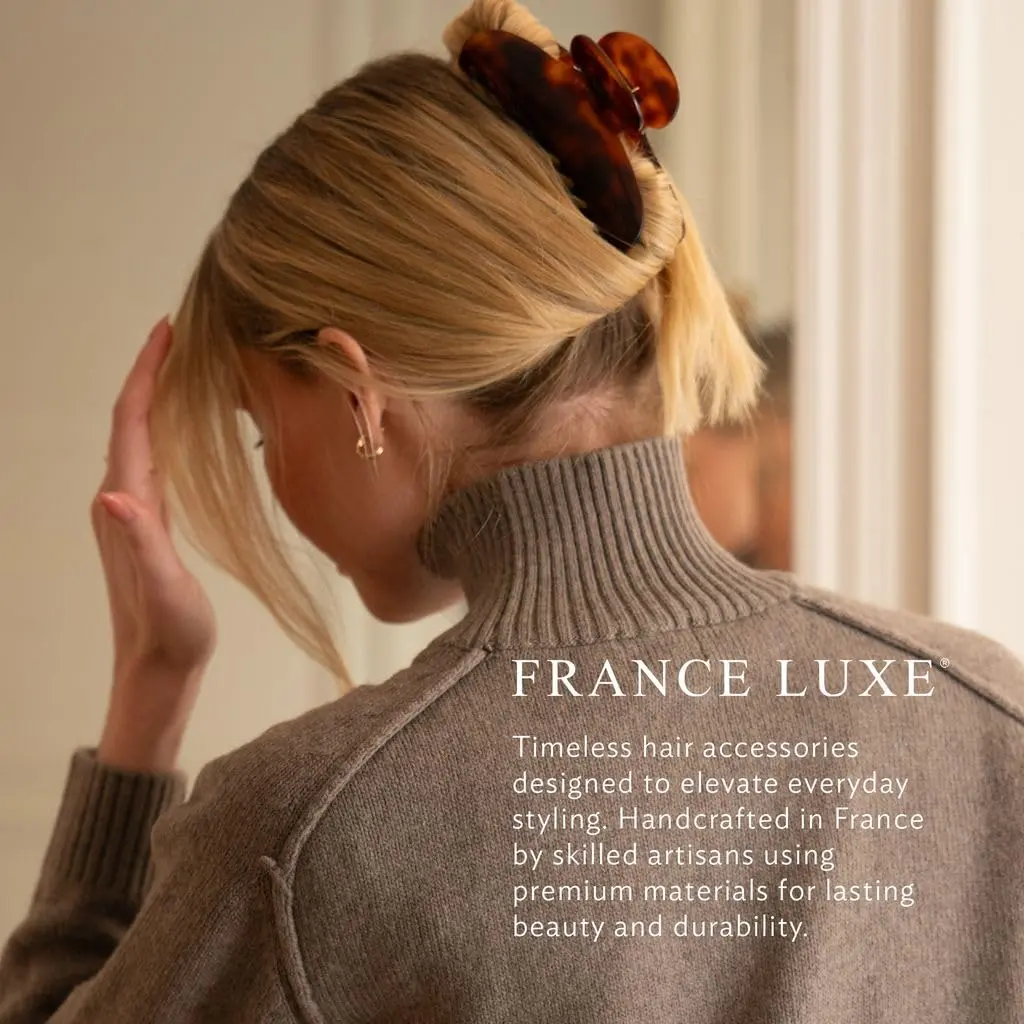 France Luxe Jumbo Couture Claw Clip for Women, Tortoise | Strong Spring-Loaded Grip for Thick Hair - view 6