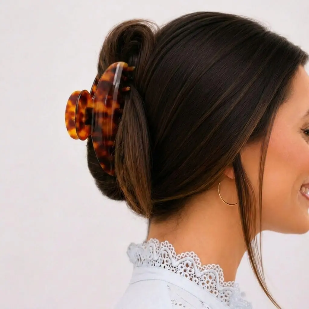 France Luxe Jumbo Couture Claw Clip for Women, Tortoise | Strong Spring-Loaded Grip for Thick Hair - view 7