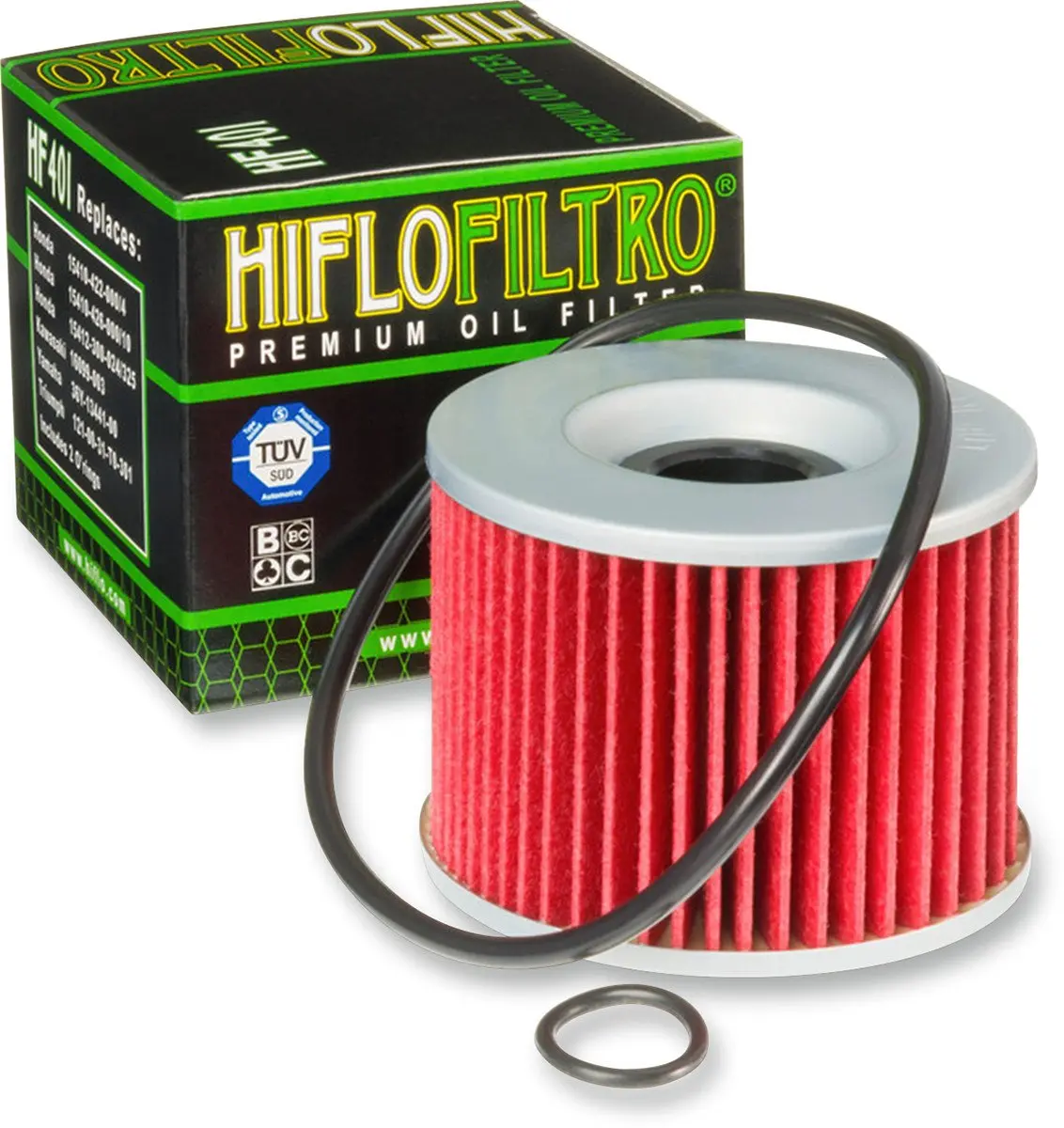 Hiflofiltro HF401 Premium Oil Filter Single | 13g (0.46oz) | Honda, Kawasaki, Yamaha, Triumph OEM Replacement - main product image