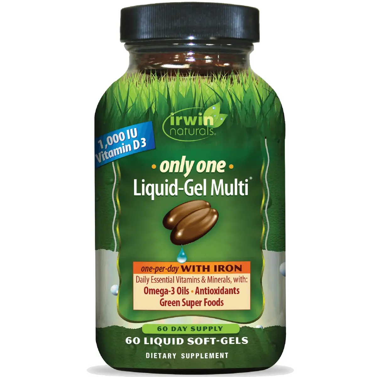 Irwin Naturals Only One Daily Multivitamin with Iron | 60 Softgels for Complete Daily Nutrition Support - main product image