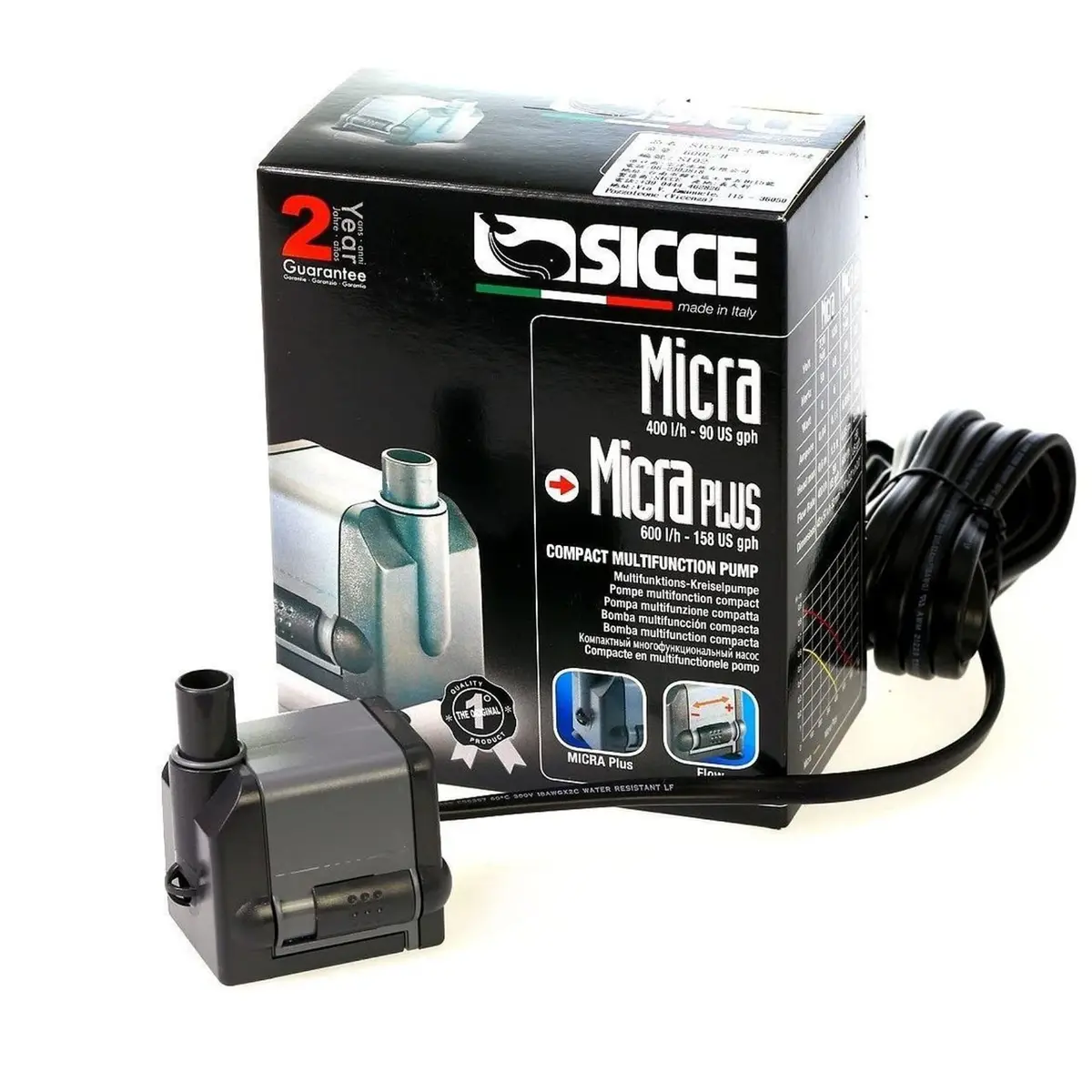Sicce MICRAPLUS Compact Aquarium Pump 158 GPH | Submersible Water Recirculation Pump - view 2