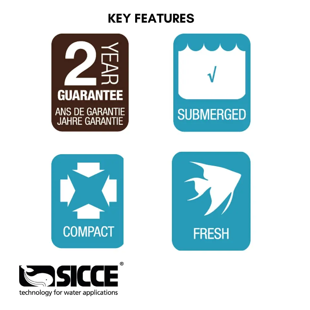 Sicce MICRAPLUS Compact Aquarium Pump 158 GPH | Submersible Water Recirculation Pump - view 3