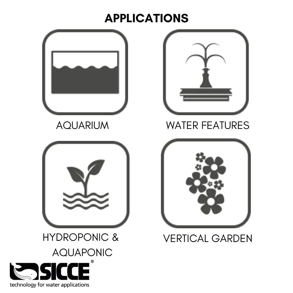 Sicce MICRAPLUS Compact Aquarium Pump 158 GPH | Submersible Water Recirculation Pump - view 4
