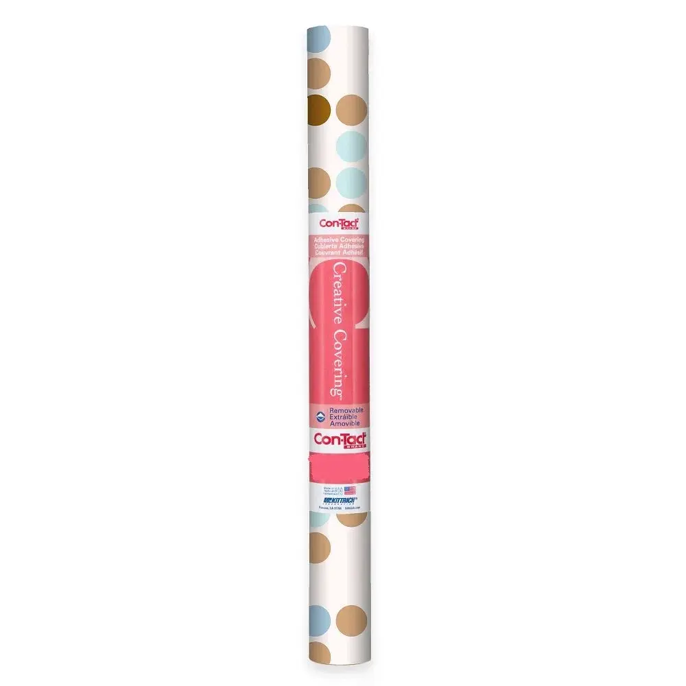 Con-Tact Creative Covering Shelf Liner Polka Blue 28 cm x 45.7 cm (11" x 18") | Easy Peel-and-Stick Vinyl Drawer Liner - view 2