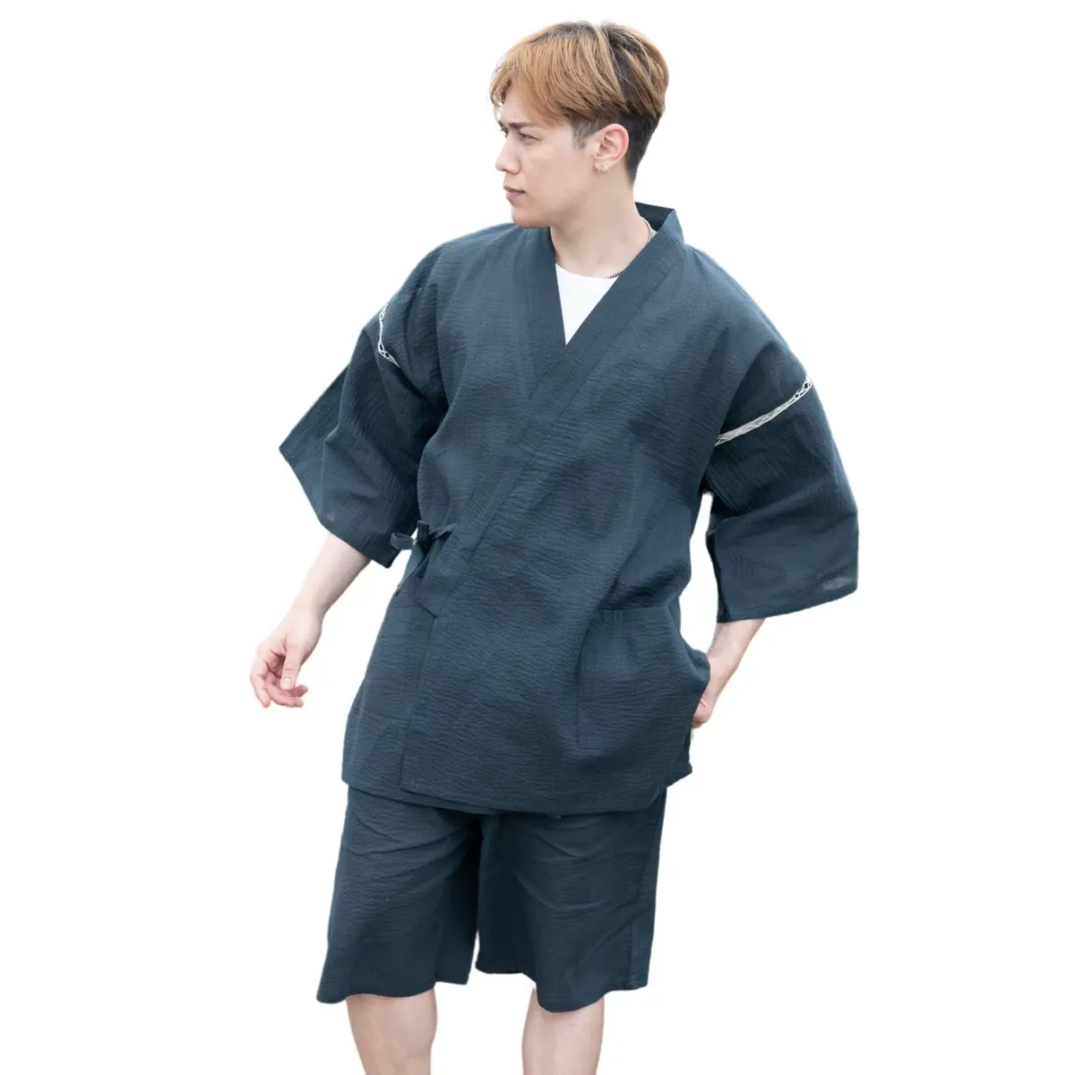 Edoten Men's Japan Kimono Jimbei 100% Cotton | Summer Kimono Style Lounge Wear - main product image