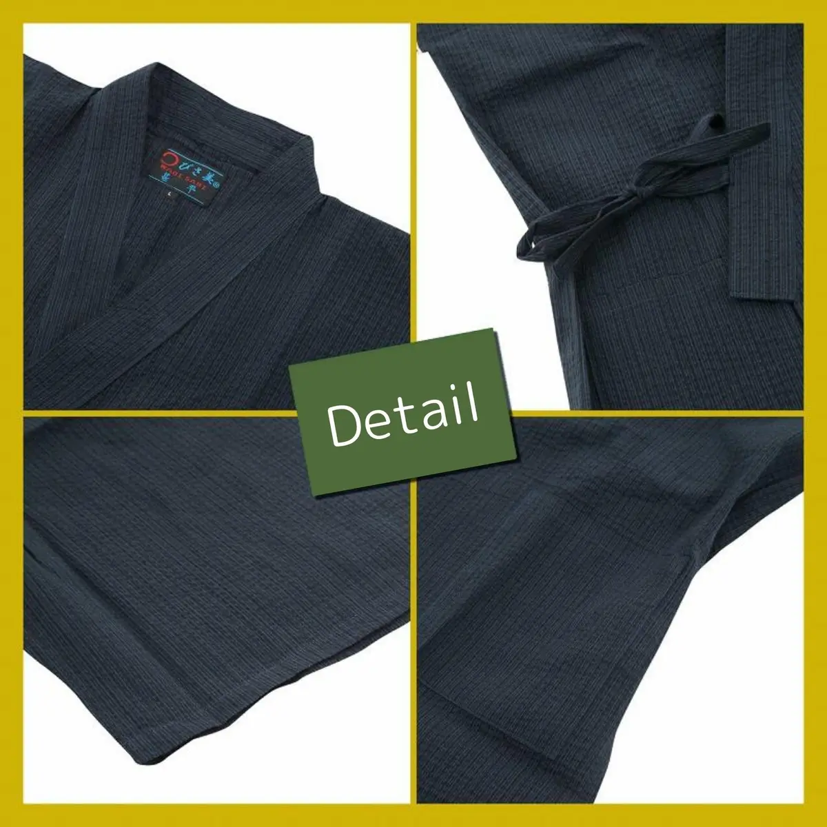 Edoten Men's Japan Kimono Jimbei 100% Cotton | Summer Kimono Style Lounge Wear - view 3