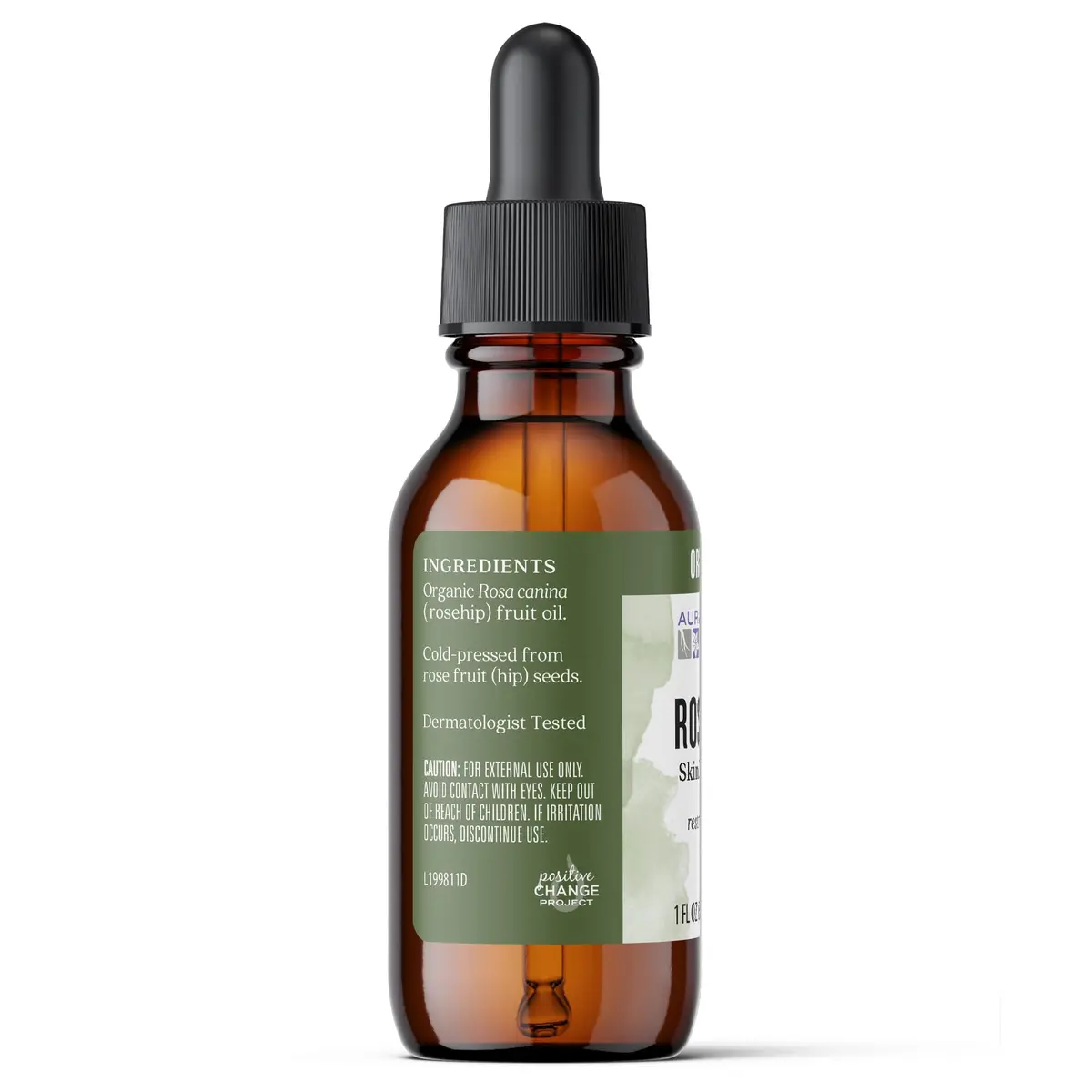 Aura Cacia Organic Rosehip Skin Care Oil 30ml (1 fl. oz.) | Restores Mature & Sun-Damaged Skin - view 2