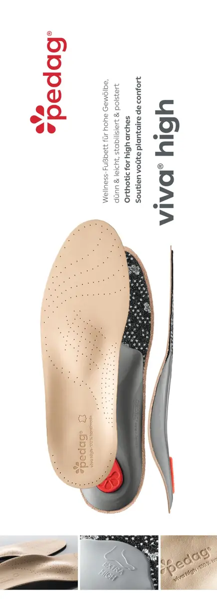 pedag Viva High Arch Support Insoles Leather Shoe Inserts Women 9/Men 6 (27.8cm x 10.1cm x 3.1cm) | German Engineered Orthotics for Plantar Fasciitis - view 7