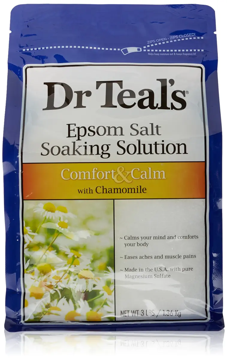 Dr Teal's Epsom Salt Soaking Solution Chamomile 48 Ounce | Soothes Muscles & Moisturizes Skin - main product image