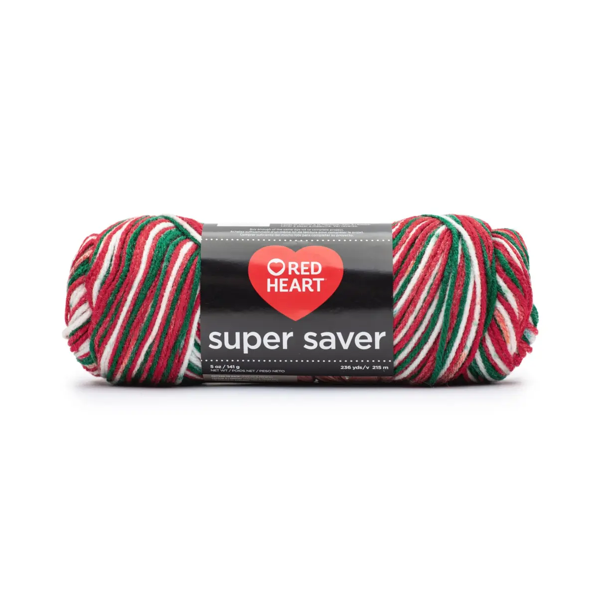 Red Heart Super Saver Yarn Mistletoe Print 215m (236yd) | USA Import for Indian Crafters - main product image
