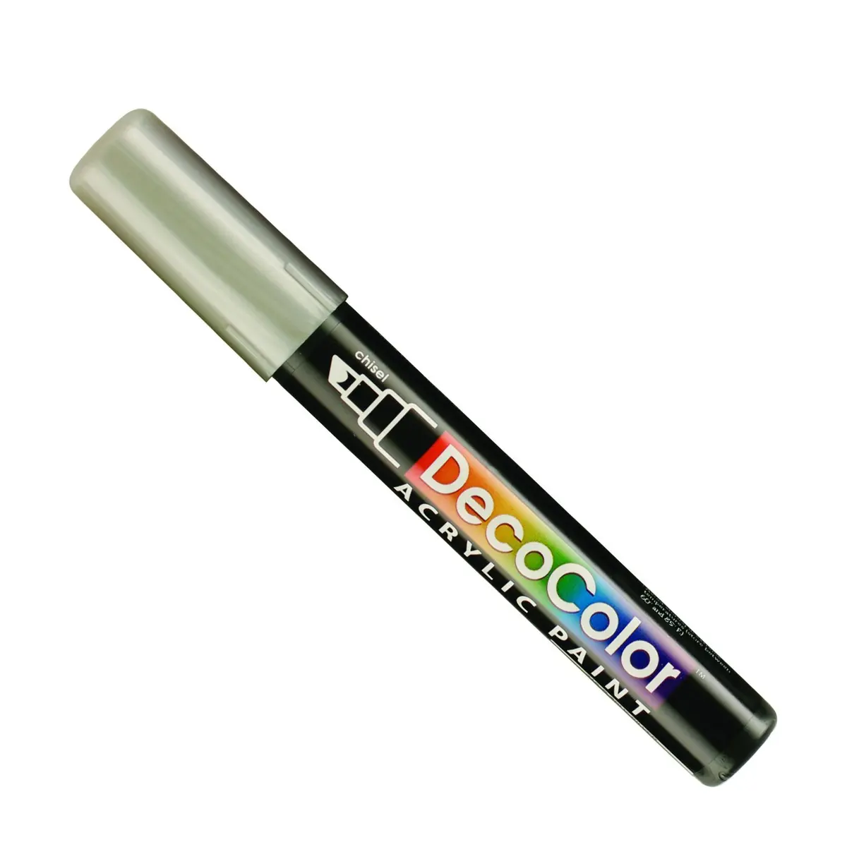 Marvy Uchida Deco Color Chisel Tip Acrylic Paint Marker, Silver, 1.0-1.9mm | Non-Toxic & Water-Resistant - main product image