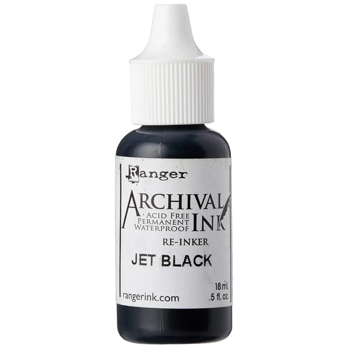 Ranger Archival Ink Pad Reinker Jet Black 140ml (4.7 Fl Oz) | Permanent Waterproof Dye Ink - main product image