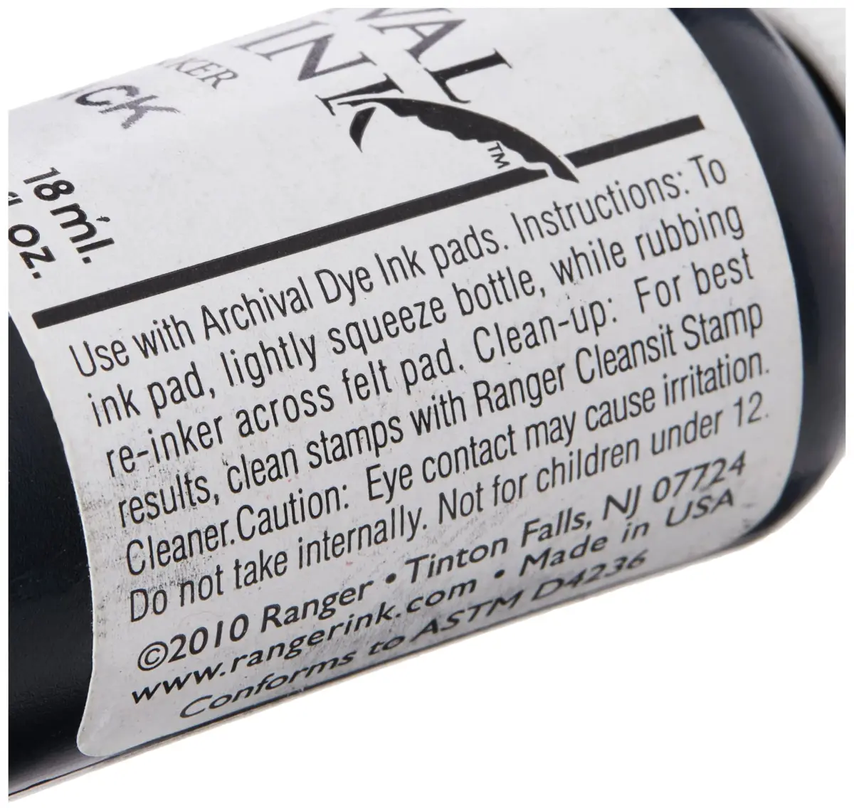 Ranger Archival Ink Pad Reinker Jet Black 140ml (4.7 Fl Oz) | Permanent Waterproof Dye Ink - view 2