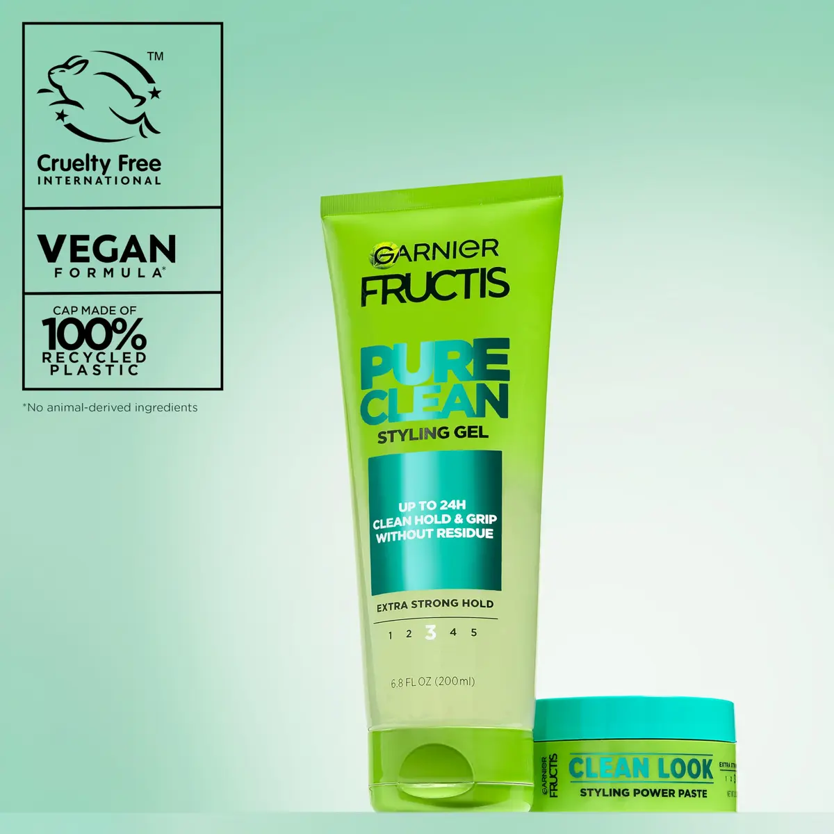 Garnier Fructis Pure Clean Styling Hair Gel 200ml (6.8 fl oz) | Extra Strong Hold Up to 24 Hours - view 9