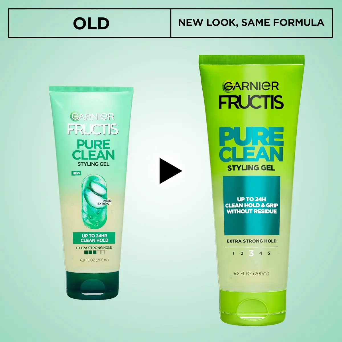 Garnier Fructis Pure Clean Styling Hair Gel 200ml (6.8 fl oz) | Extra Strong Hold Up to 24 Hours - view 2