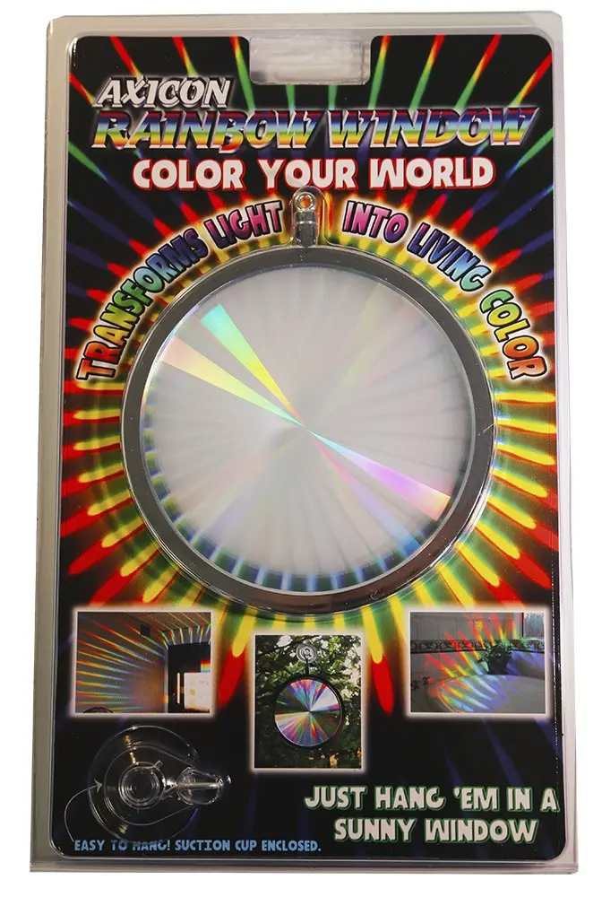 Rainbow Symphony Rainbow Window Suncatcher – Prism Light Catcher for Windows Creates Vibrant Rainbows – 4" Hanging Sun Catcher with Axicon Pattern and Bonus Decal – Made in USA - view 6