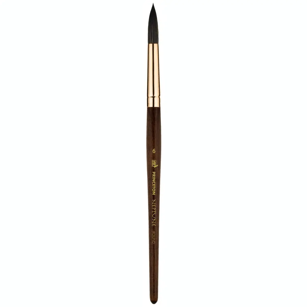 Princeton Neptune Synthetic Squirrel Watercolor Paint Brush Round Size 0 (0.25 inch / 6.35 mm) | Thirstiest Synthetic Brush for Oceans of Color - main product image