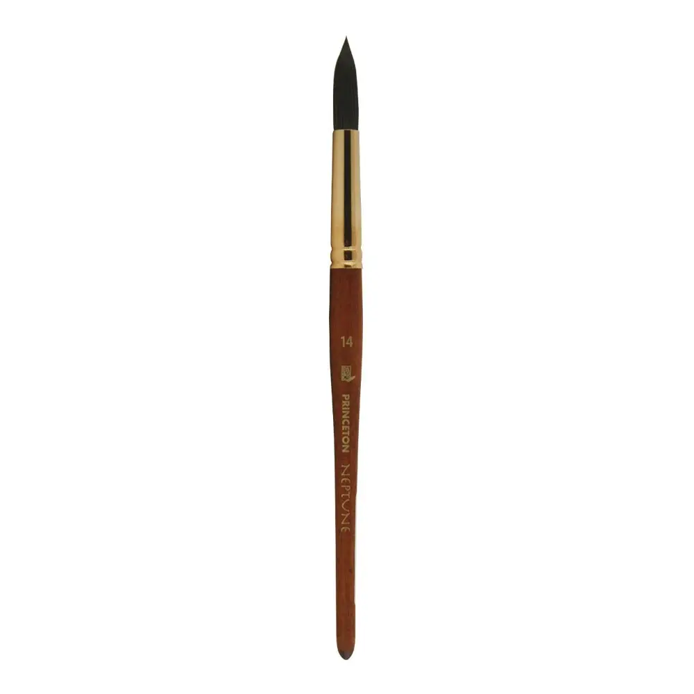 Princeton Neptune Round Brush Size 14 Synthetic Short Handle | Thirsty Bristles for Watercolor - main product image
