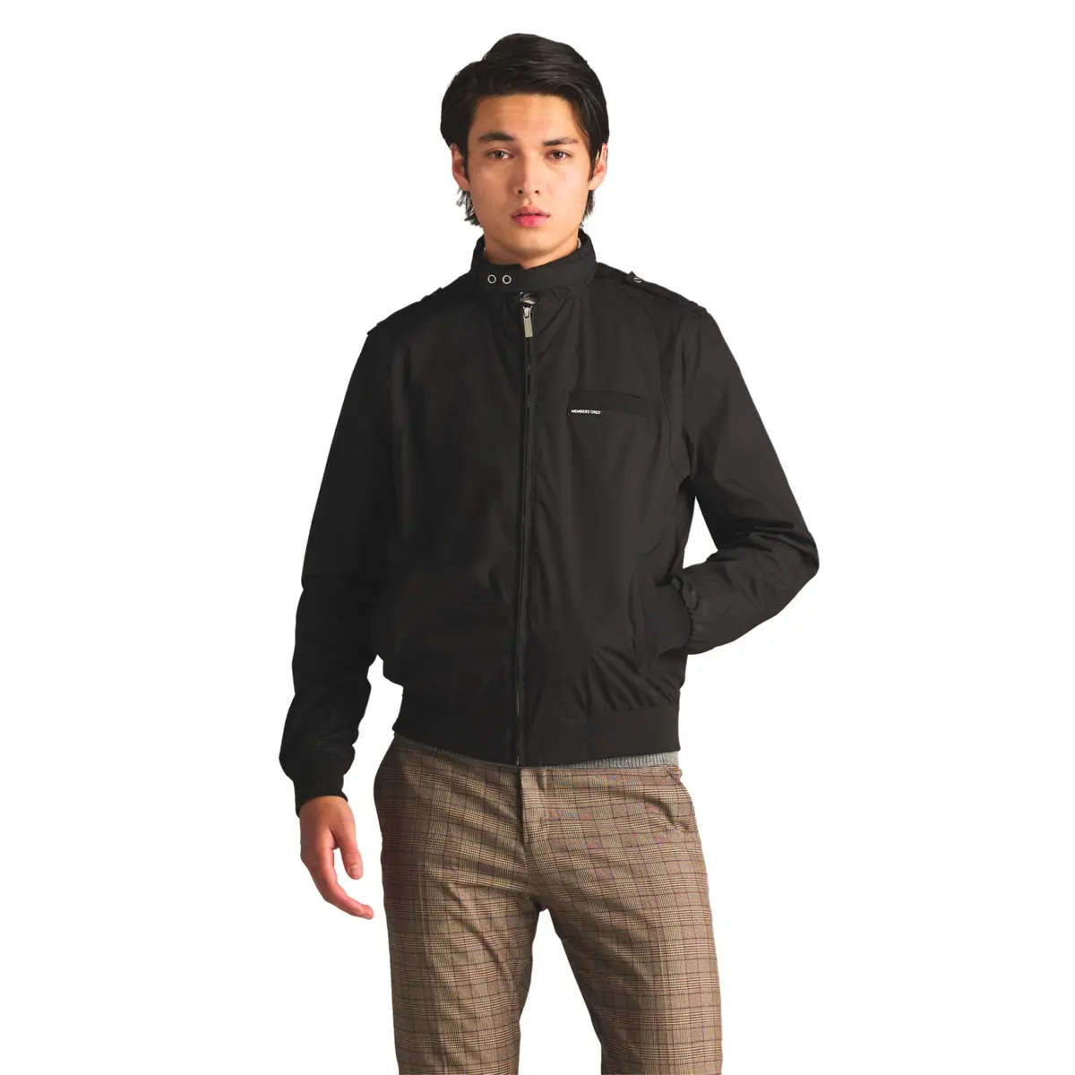Members Only Classic Iconic Racer Jacket Slim Fit Black Medium | Water-Resistant Year-Round Wear - main product image