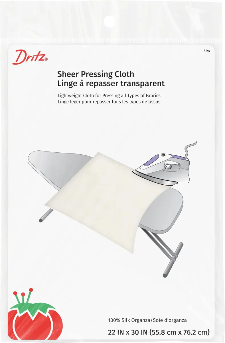 Dritz Sheer Press Cloth - 22'' x 30'' | Transparent Silk Organza for Precise, Safe Pressing - main product image