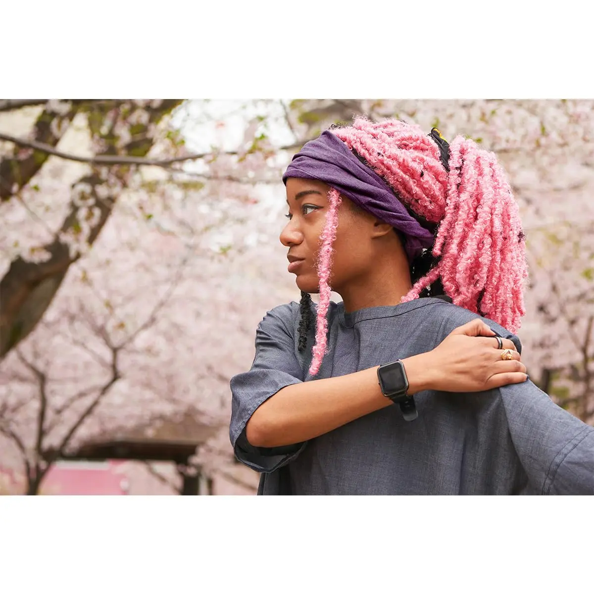 CHARM Organic Cotton Headband | Soft, UV-Resistant Yoga Hair Band for Sensitive Skin (8.3in x 5.9in) - view 9