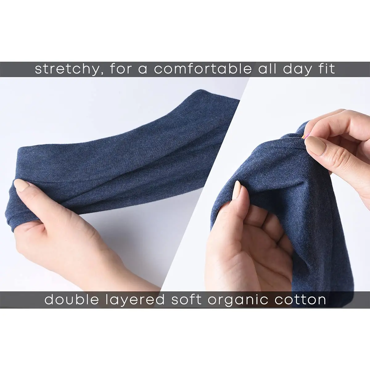 CHARM Organic Cotton Headband | Soft, UV-Resistant Yoga Hair Band for Sensitive Skin (8.3in x 5.9in) - view 2