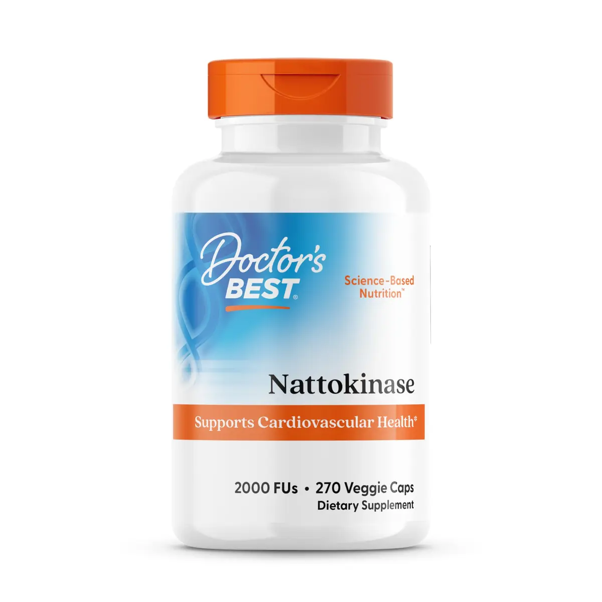 Doctor's BEST Nattokinase 2000 FU Veggie Capsules 270 Count | Supports Blood Flow & Heart Health - main product image