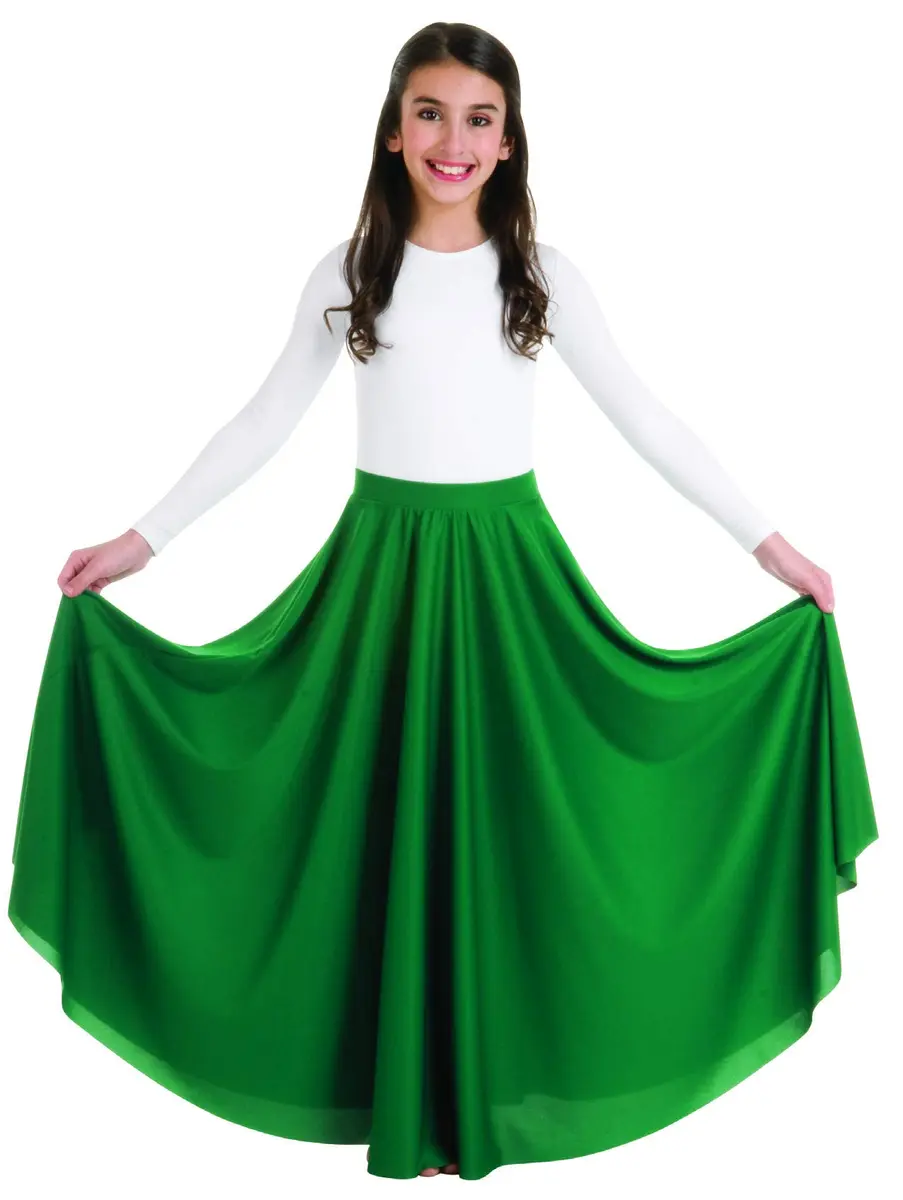 Body Wrappers 501 / 501XX Womens Praise Dance Circle Skirt (Small, Bright Royal) | Flowing Polyester Dance Skirt for Praise & Modern Dance - main product image