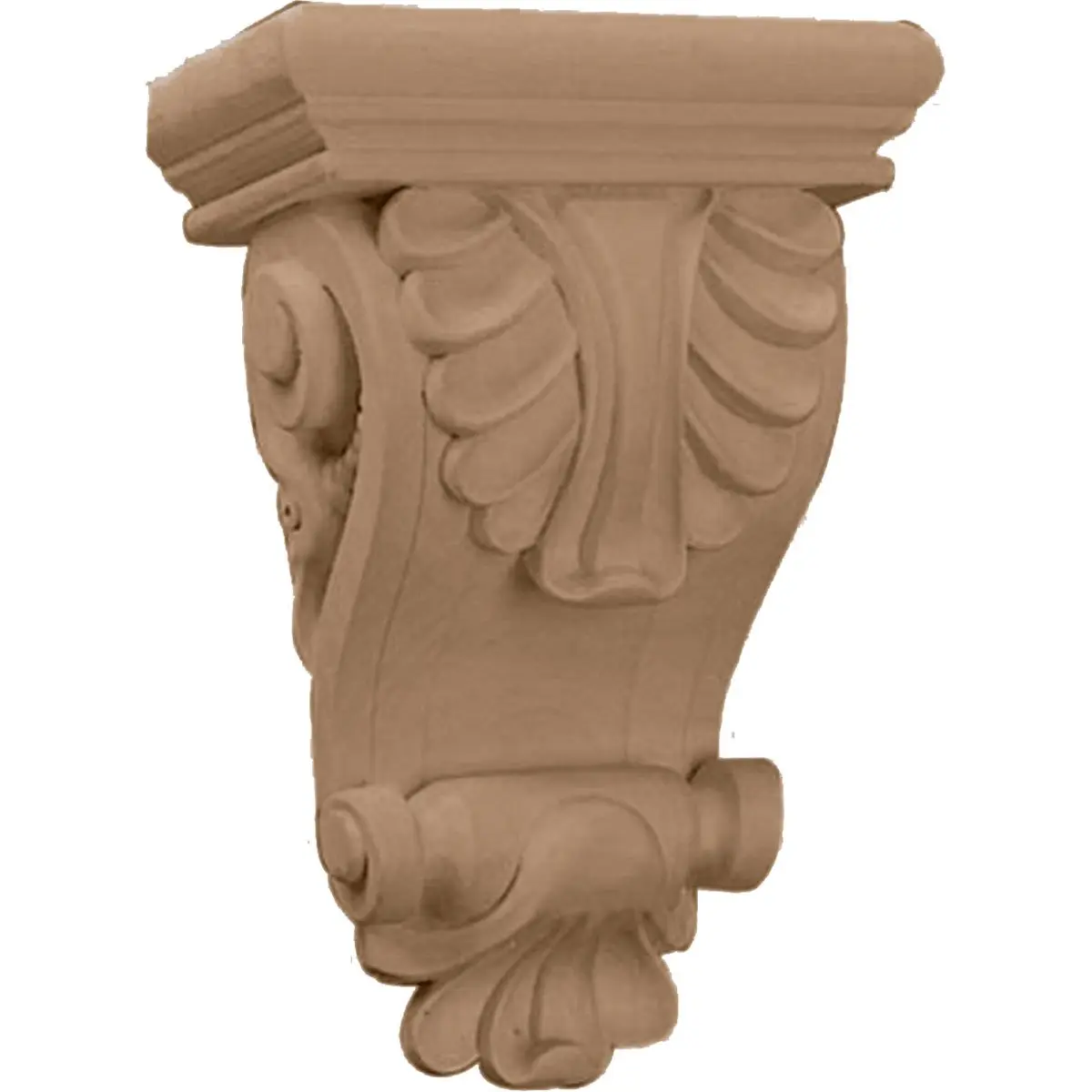 Ekena Millwork 6"W x 3 1/4"D x 8 1/4"H Thin Acanthus Leaf Corbel Alder | Load-Bearing Decorative Support - main product image