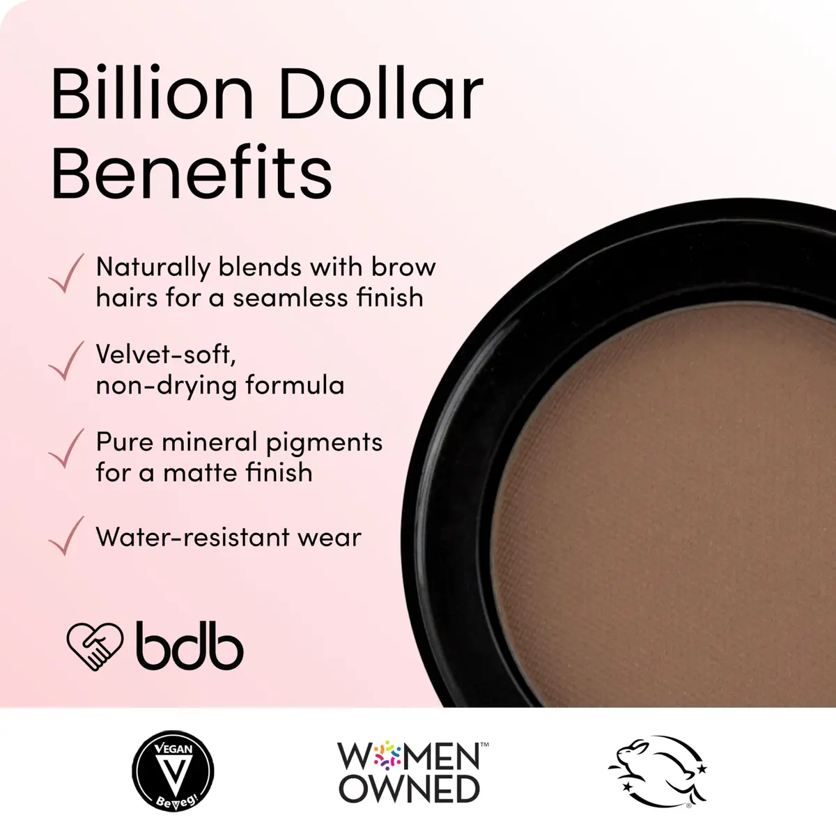 billion dollar brows Eyebrow Powder Taupe | Natural, Matte Finish, 1 Pan - view 4