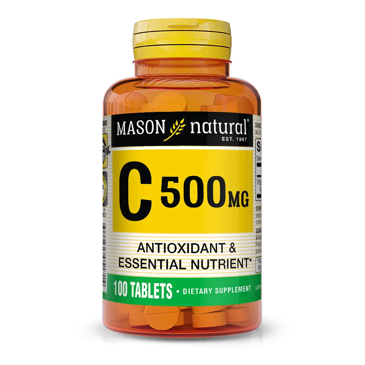 MASON NATURAL Vitamin C 500 mg | Immune Support & Collagen Production (100 Count) - main product image