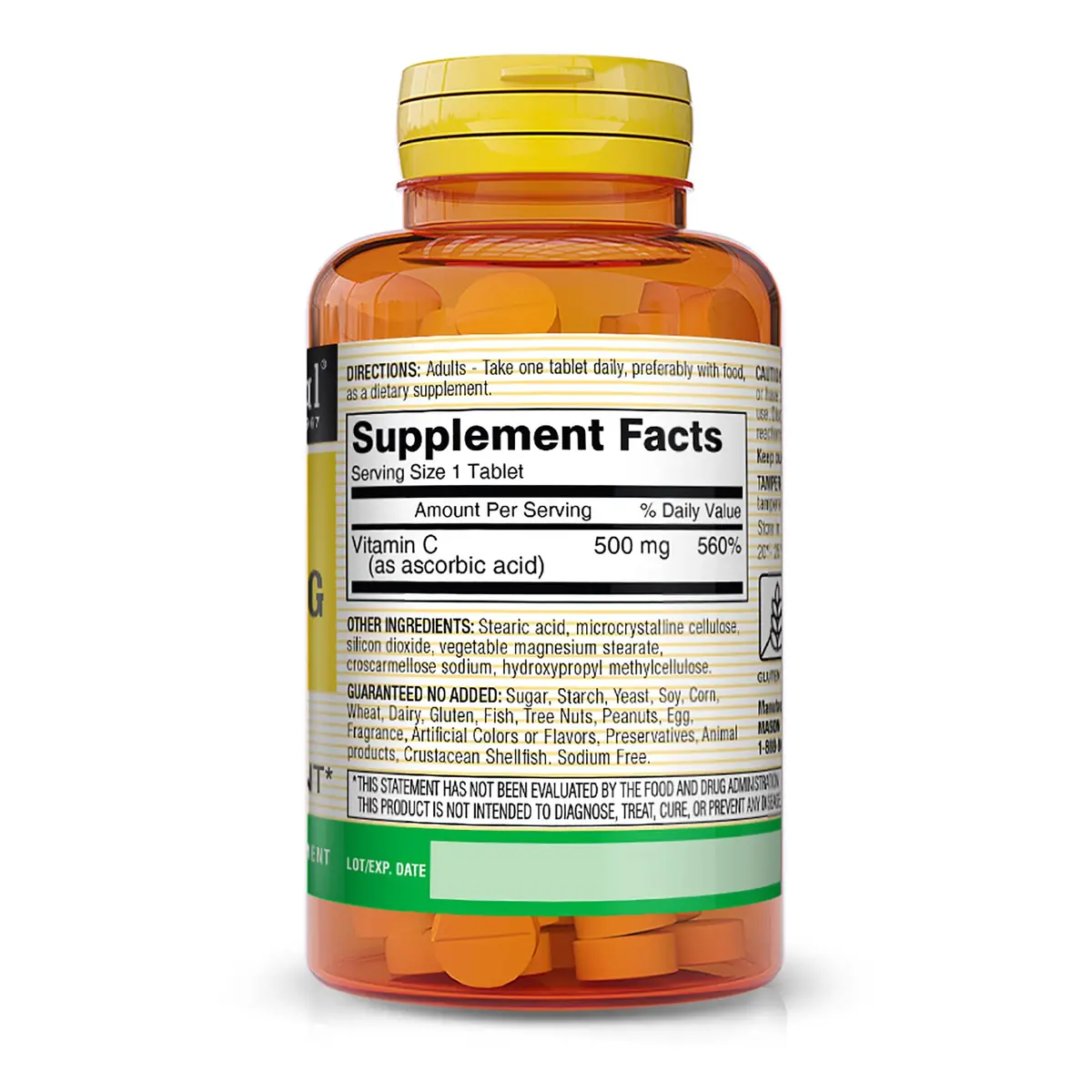 MASON NATURAL Vitamin C 500 mg | Immune Support & Collagen Production (100 Count) - view 2