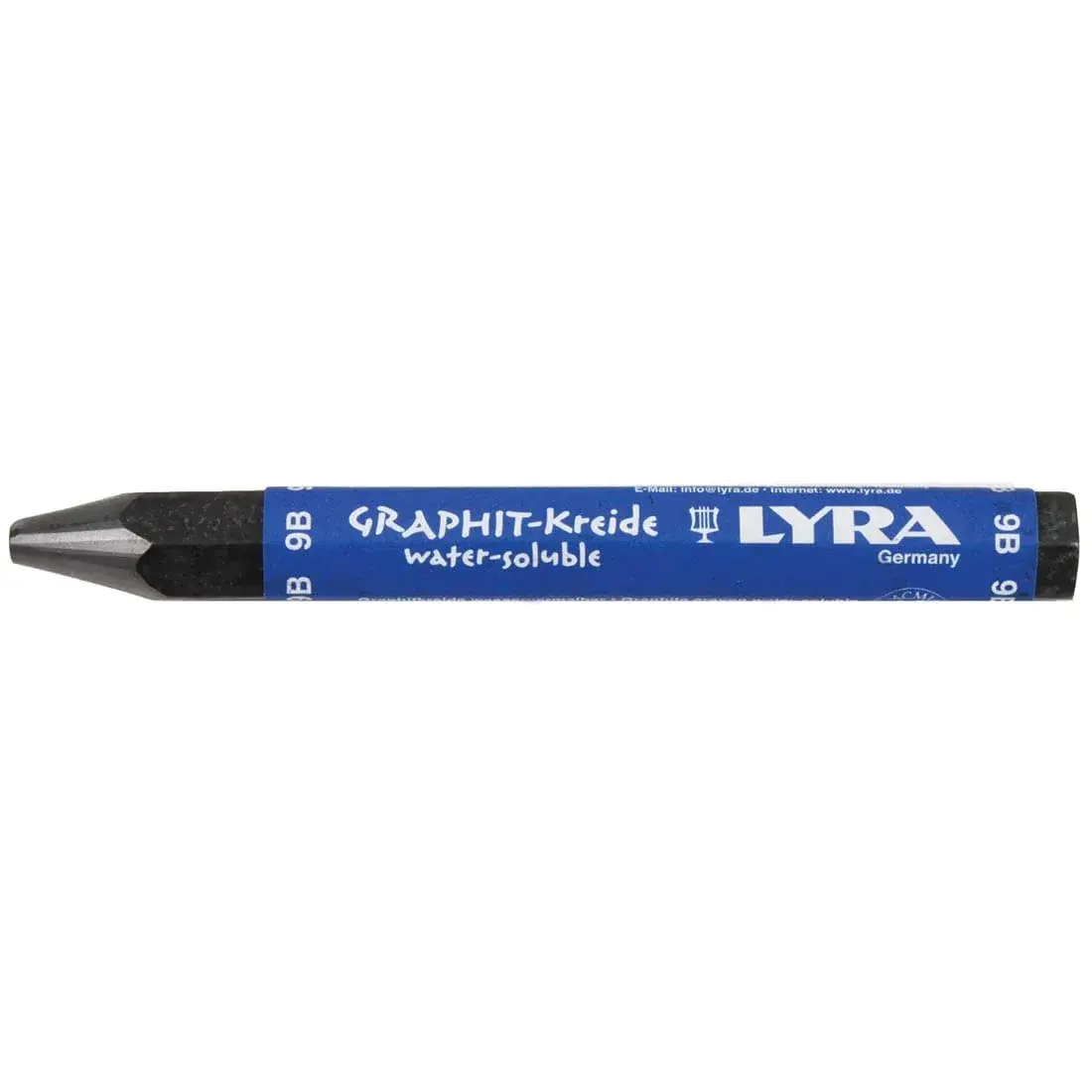 Lyra Graphite Crayon, Water-Soluble, 9B Hardness, Black, 12mm Thickness | Professional Grade Drawing & Sketching Tool - main product image