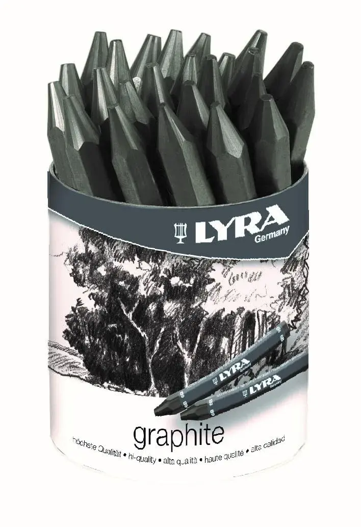 Lyra Graphite Crayons Assorted Degrees 24 Count (13mm) | Professional Grade Drawing & Sketching - main product image