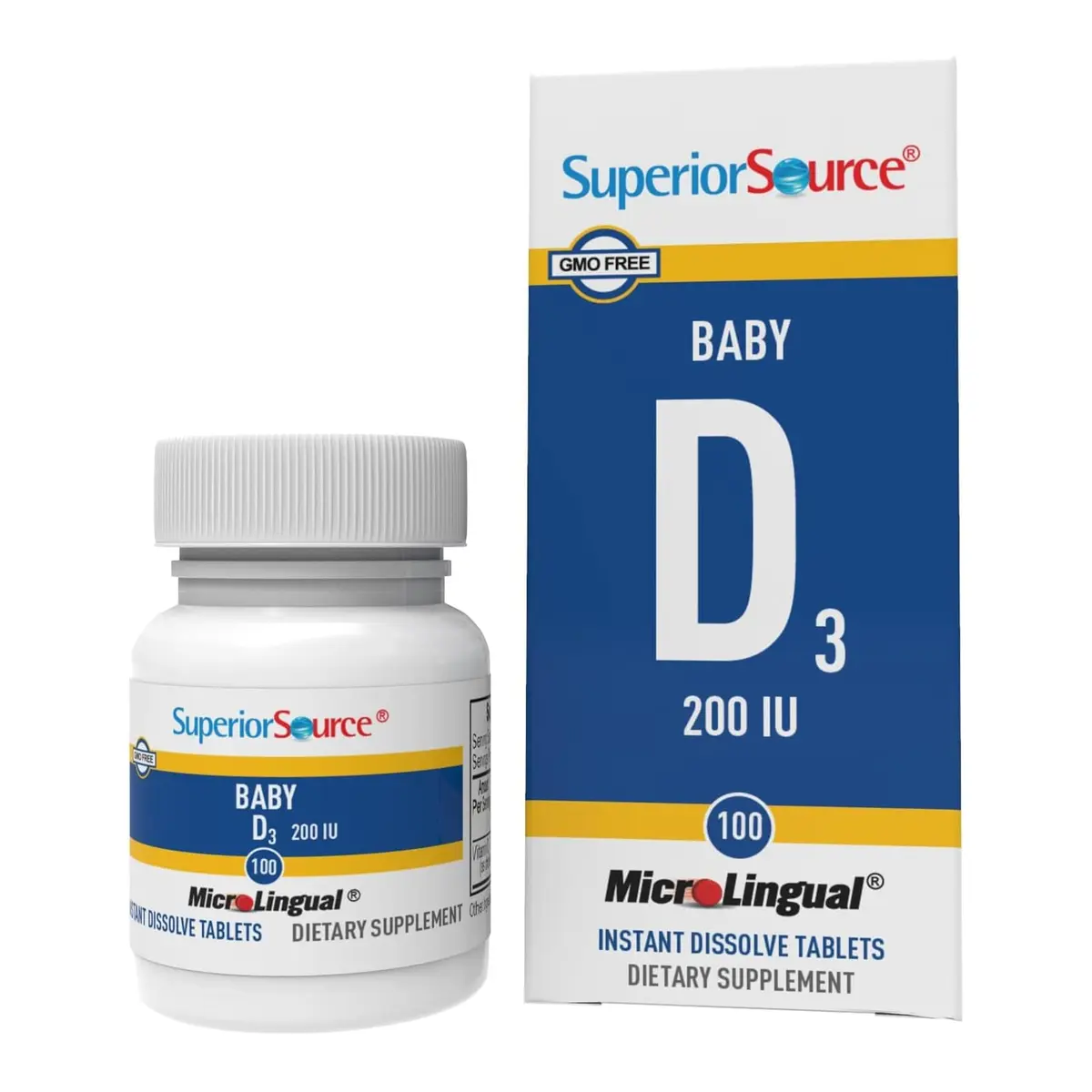 Superior Source Baby Vitamin D3 100 Ct | Supports Immune, Teeth & Bone Health - main product image