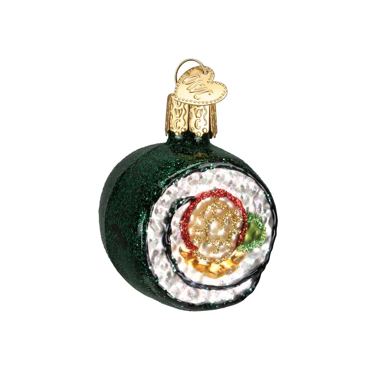 Old World Christmas Sushi Roll Glass Blown Ornament 2.25 x 2.25 | Whimsical holiday decor - main product image